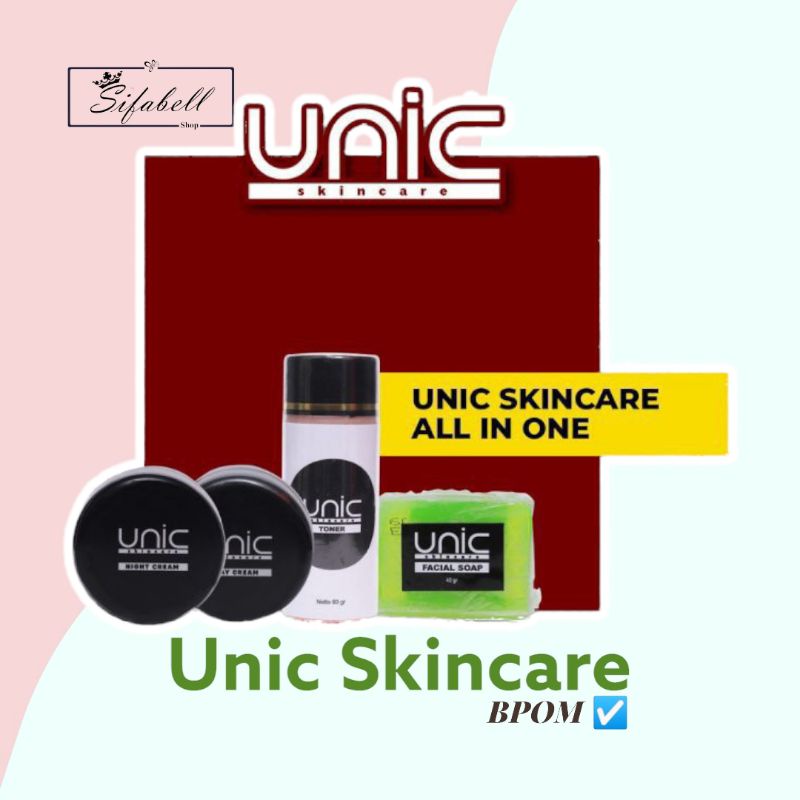 Unic Skincare BPOM All in One Original Cream Perawatan Wajah Glowing Cream Pencerah Pemutih Pelicin Wajah Day Cream Night Cream Toner Facial Wash Pencerah Wajah Kusam Pemutih Wajah Terbaik