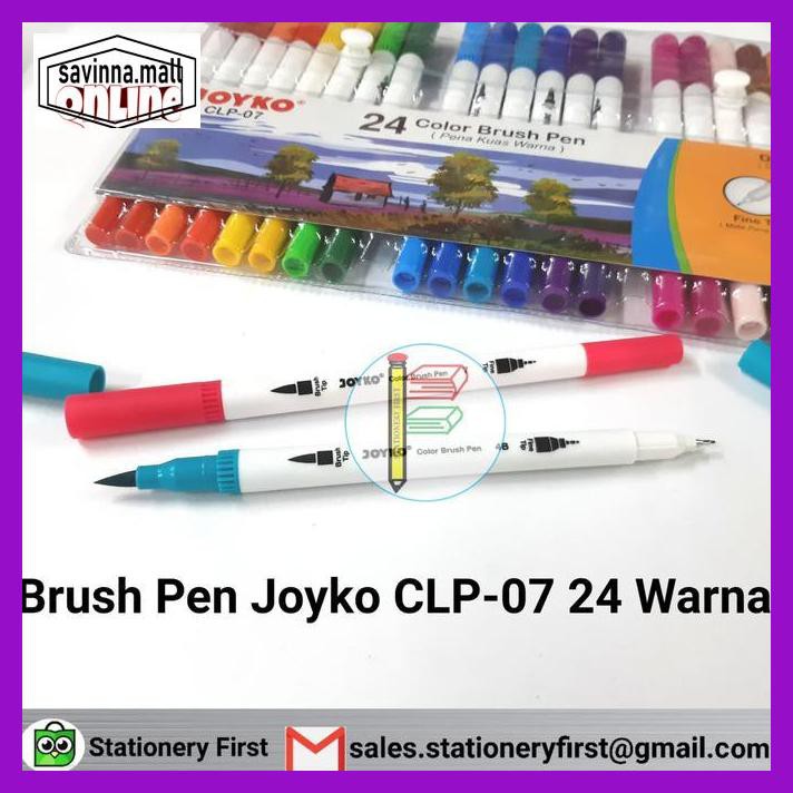 

U0Uo879- Brush Pen Joyko 24 Warna Clp-07 2In1 (Kuas Dan Pena Warna) Set Y7Ry688-