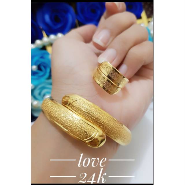 Gelang cincin xuping wanita lapis emas 24k