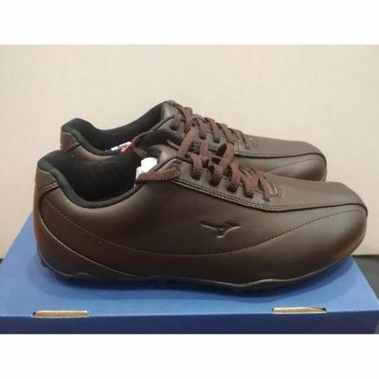 sepatu golf Mizuno Japan Shoes walking style - brown original
