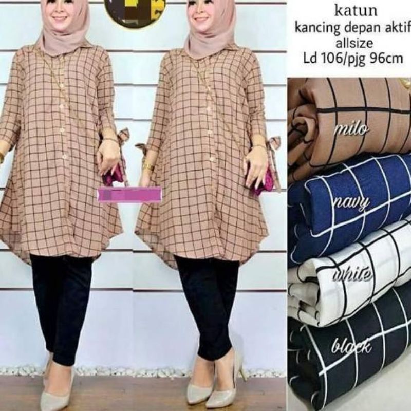 Scuare tunik atasan wanita fashion remaja