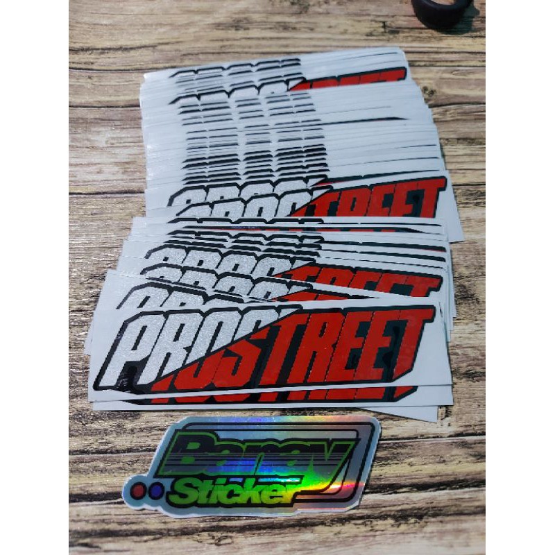 STICKER PROSTREET PUTIH MERAH CUTTING