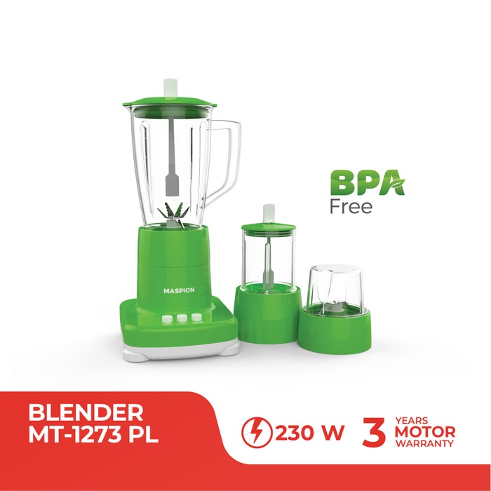 Blender Plastik Maspion MT 1273PL Kapasitas 1 Liter 3 Fungsi