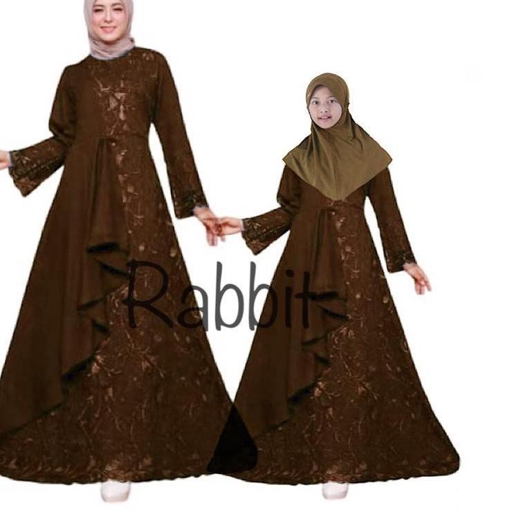 {Original} Zolana Gamis brokat couple ibu dan anak perempuan dress panjang brukat mix moscrepe tile