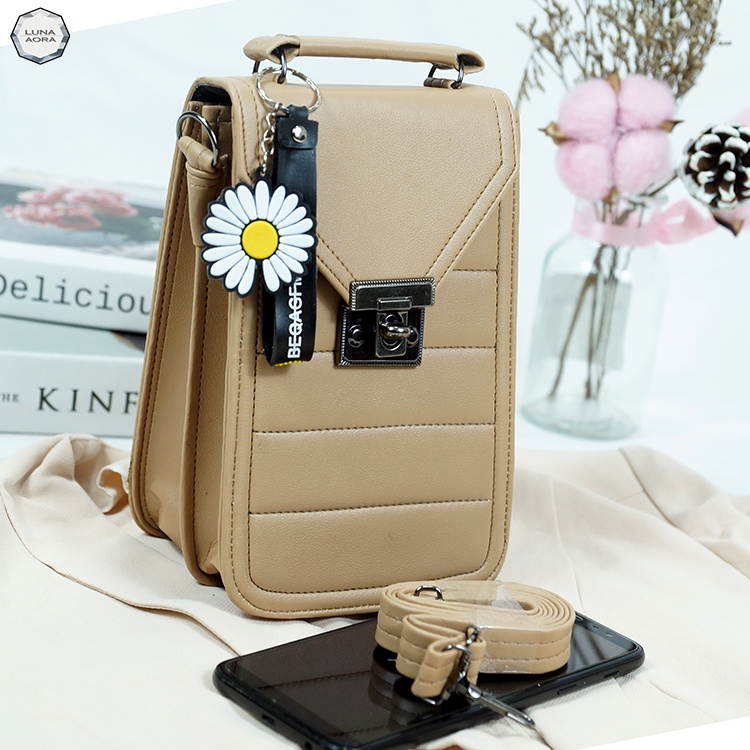 Luna Aura Tas Pouch Hp Wanita Kotak Minixo Bordil DK 03 Free Gantungan Kunci Tas Slempang Hp Cewek Terbaru Slingbag Hp Kekinian Tas Wanita Ootd