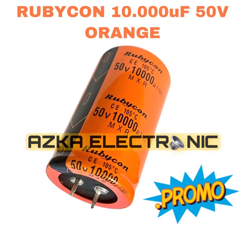 Elco Capacitor Kapasitor Rubycon 10000uF 50V Orange