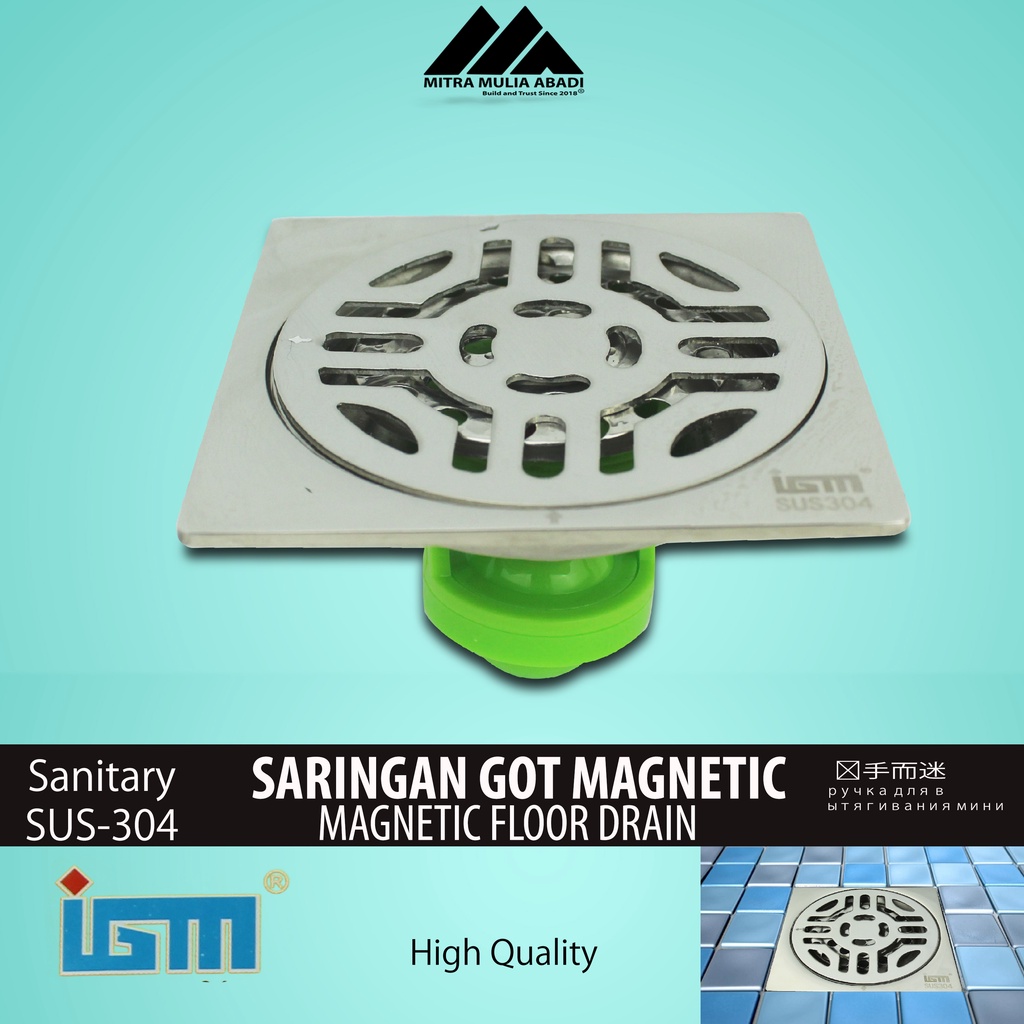 Saringan Got Stainless SUS-304 IGM Magnetic Suspensi Anti Kecoa &amp; Anti Tikus