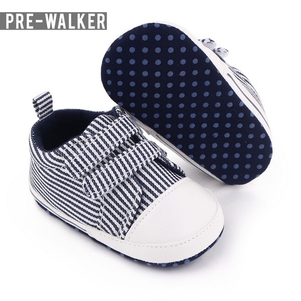 Sepatu Anak Bayi Laki Laki Motif Salur - Sepatu Prewalker Baby S1180