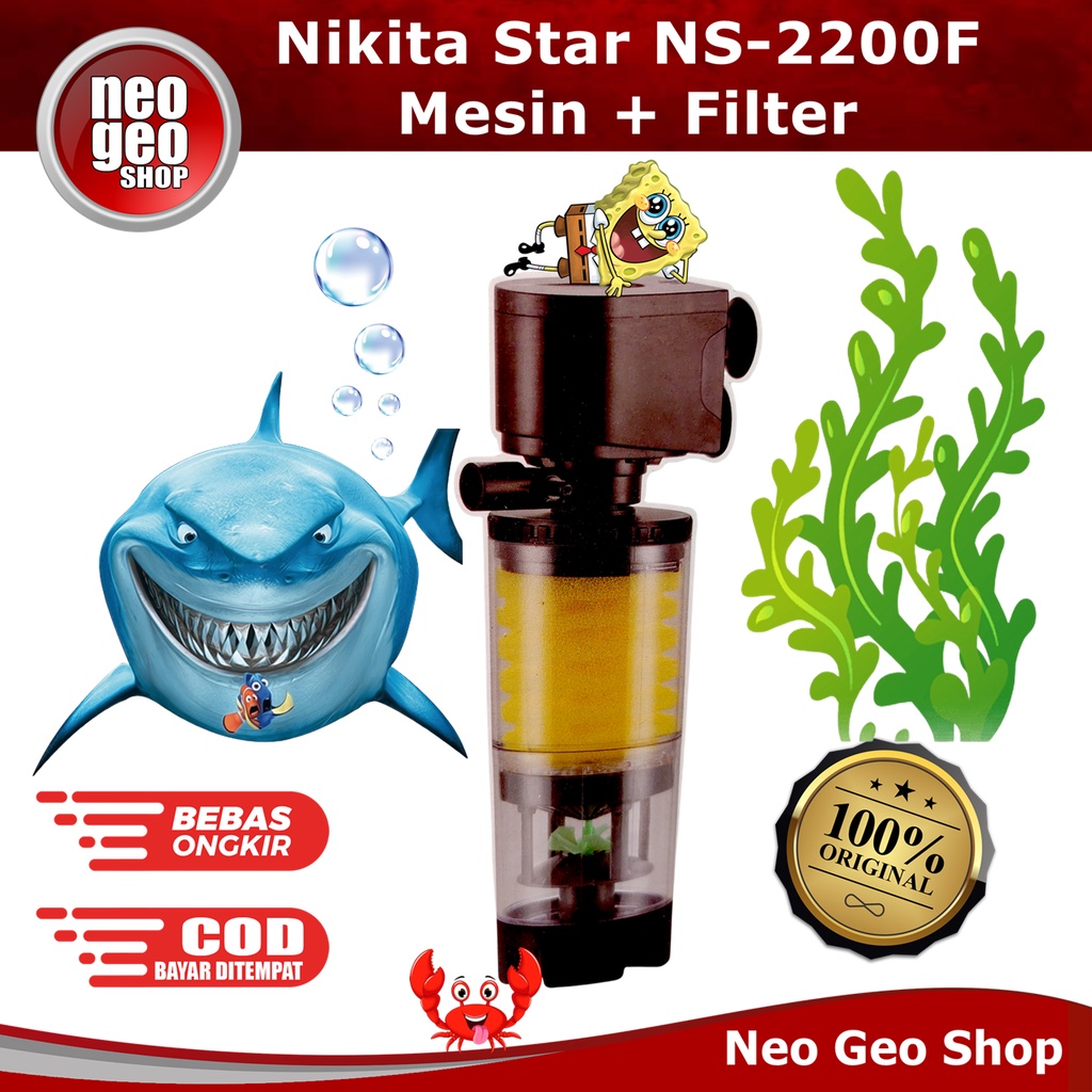 Nikita Star NS 2200F 2200 F builtin Filter Tabung Mesin Pompa Aquarium