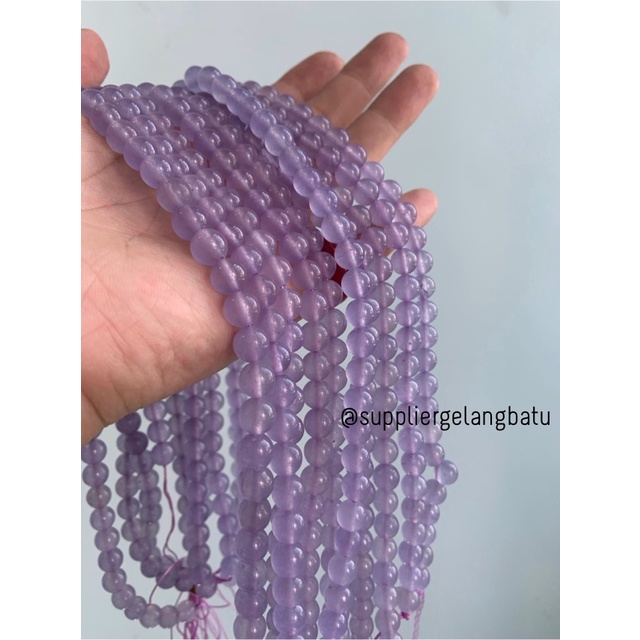 bahan batu kuarsa ungu purple quartz 8mm healing yoga therapy craft