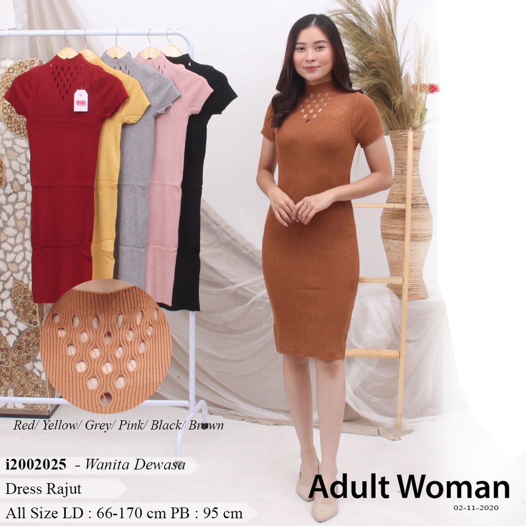 Dress Rajut-YQH-MS907A-1 Efika atasan rajut tangan panjang