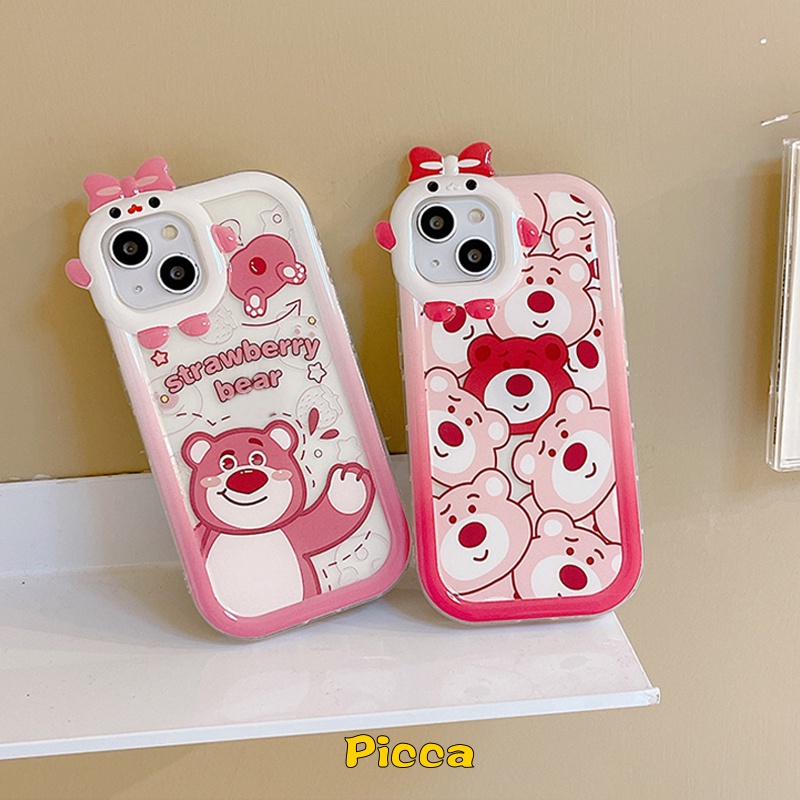 Case Desain Kartun Beruang Lotso Strawberry Untuk Oppo A57 2022 A17 A95 A16K A76 A77S A96 A3s A7 A5s A12 A53 A33 A74 A95 A16K A52 Reno 4F 5 6 A16 A51 A5 Az A9 Az 3D A1K A51