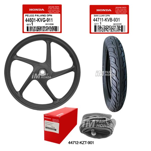 44601-KVG-911 44711-KVB-931 44712-KZT-901 Velg Plus Ban Depan Luar Dalam 80/90-14 Beat Scoopy Spacy 