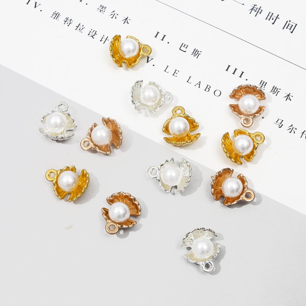 5 pcs 15x12mm Pearl Shell dan Shell Charms untuk Pembuatan Perhiasan dan Fashion Earring Membuat Kalung Liontin Gelang Charms