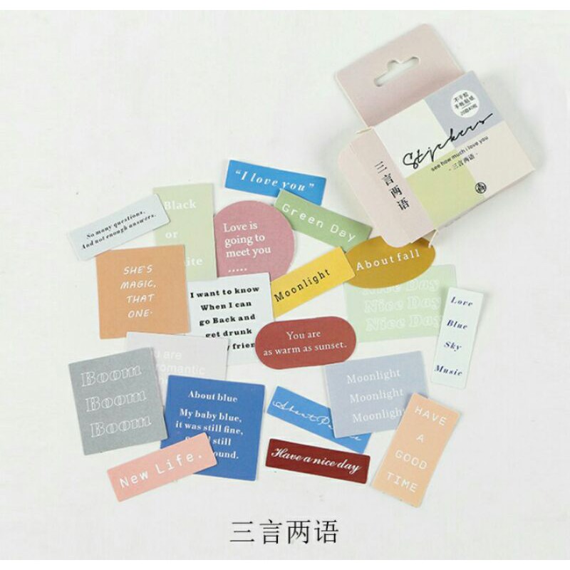 

40pcs aesthetic flower seri C stiker box lucu utk dekorasi scrapbook/album/jurnal/diary