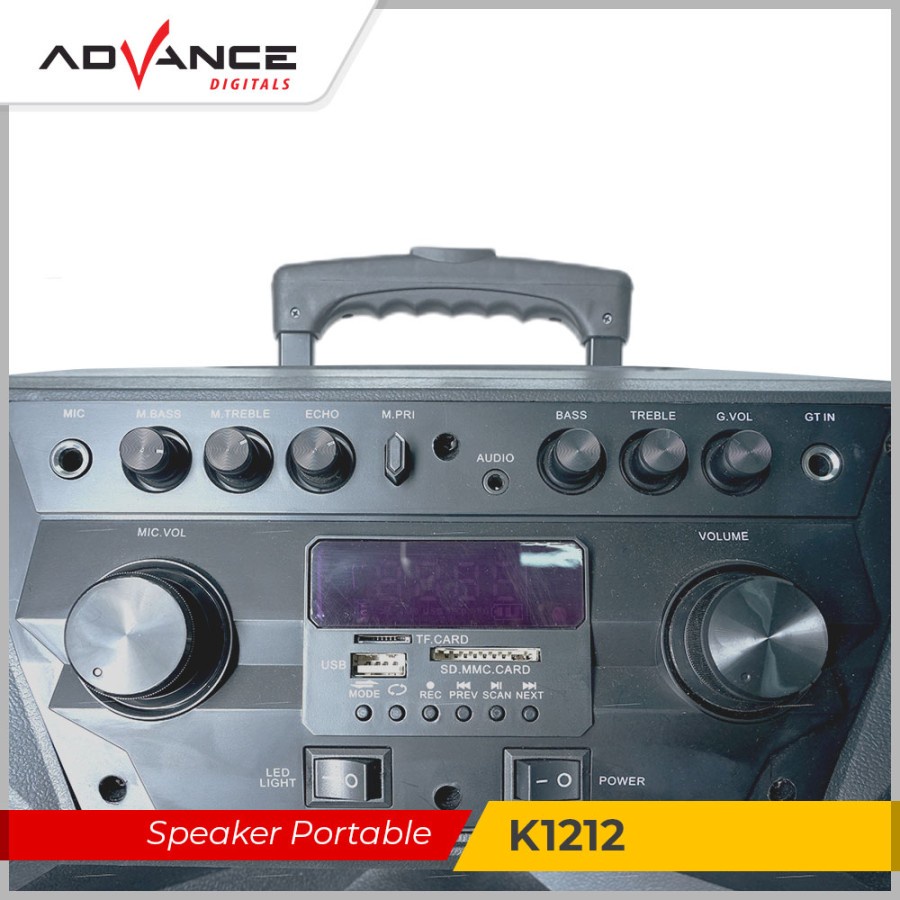 Speaker Bluetooth Advance K1212 Speaker PA Hi Fi Portable