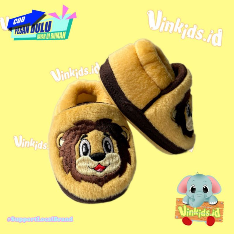 Sepatu Bayi Laki Laki Perempuan 0 12 Bulan Karakter Kartun Lucu Lion Cream / Prewalker