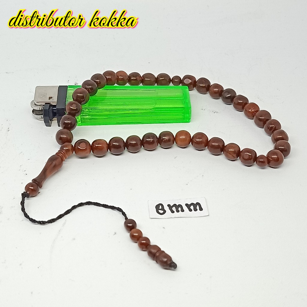 ( SUPER MURAH ) Tasbih Kokka kaukah 33 bulat polos 8 mm coklat