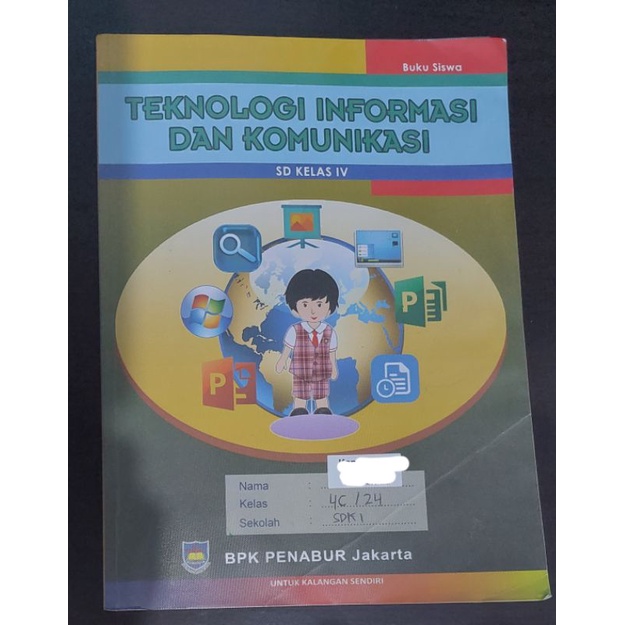 Preloved buku bekas Teknologi Informatika dan Komunikasi SD ke 4 BPK Penabur