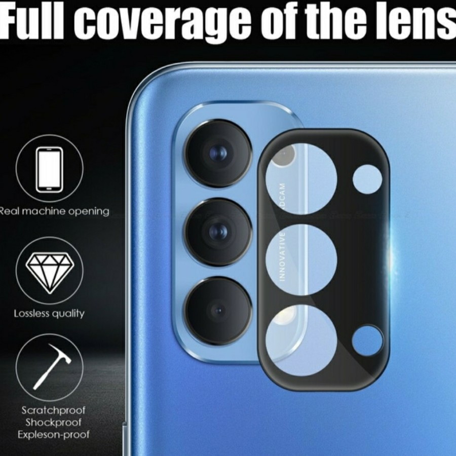 Tempered Glass Lens Kamera 3D BLACK OPPO RENO 5 RENO 5 PRO RENO 4 RENO 4 PRO