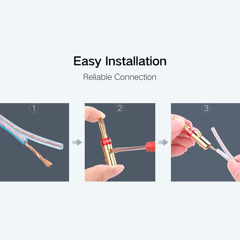 Ugreen 4 Pasang / 2 Pasang Konektor Kabel Audio Video Tahan Korosi