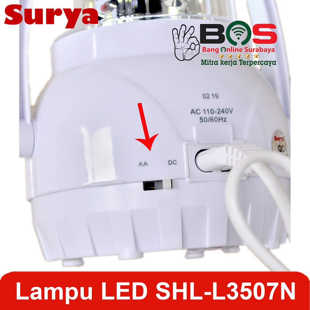 Lampu Emergency SURYA SHL L-3507 N Dapat di charge ulang Tahan Hingga 40 Jam