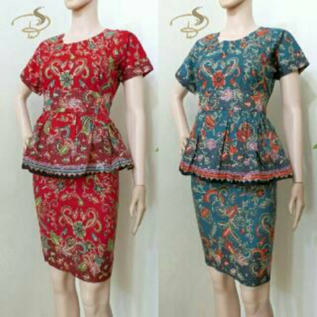 RNB PEPLUM GENTONG WARNA PENDEK MODERN BATIK  CIBULAN 