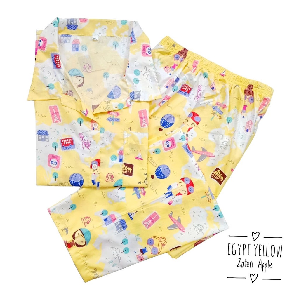 IZANY Piyama Dewasa CP size EROR saten apple-EGYPT YELLOW