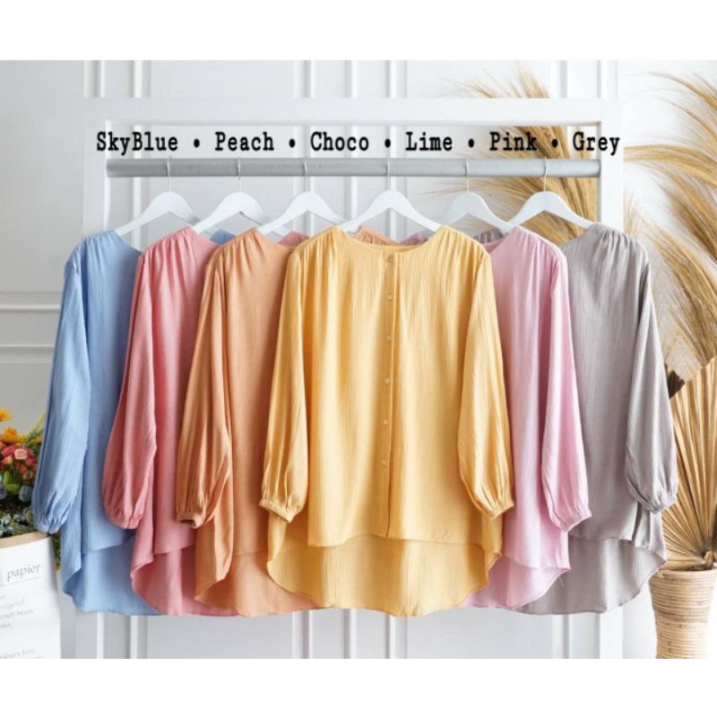 RIMAR CRINKLE JUMBO TOP/ATASAN RAYON JUMBO LD 120/KEMEJA RAYON CRINKLE ALL SIZE/ATASAN RAYON