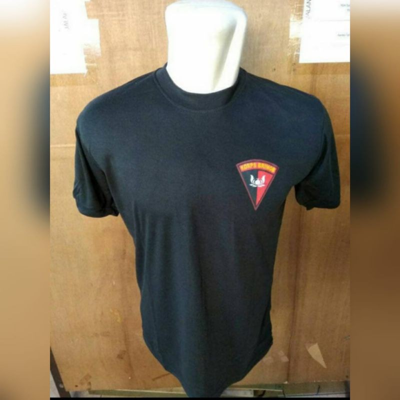 kaos oblong Brimob hitam . kaos dalam Brimob hitam