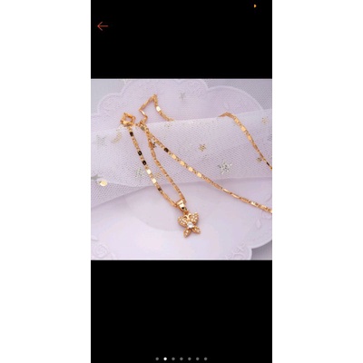 kalung motif batu titanium fashion