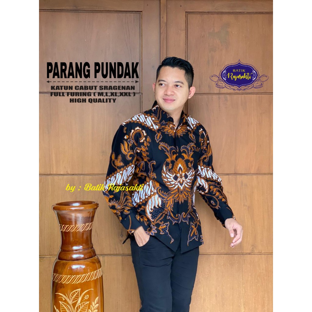 PARANG PUNDAK 2 RAJASAKTI KEMEJA BATIK SOLO PRIA LENGAN PANJANG LAPIS FURING ATASAN BATIK PREMIUM MODERN KATUN HALUS BAHUWIRYA  BANAMITRA BANAMITRA PUTIH BANGSAWAN BAYU PUTRA BERLIAN BIRU BHARATAYUDA BIMASENA BIRENDRA BIRU INDAH BRAHMAKERTA BRAHMAKERTA