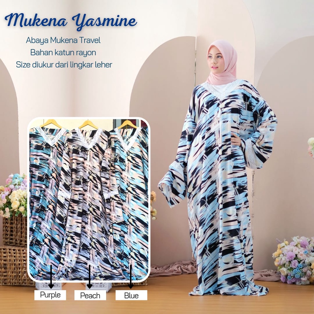 Best Seller Mukena Abaya Travel - Mukena Abaya Yasmine - Bahan Katun Rayon Premium - Nyaman Dipakai