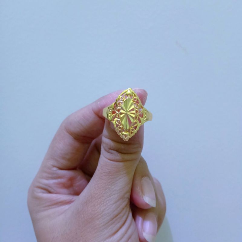 Cincin wanita motif cantik dubai harga satuan gold 18k