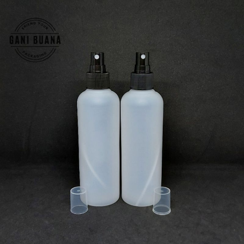 BOTOL SPRAY 250ML HDPE NATURAL SPRAY HITAM