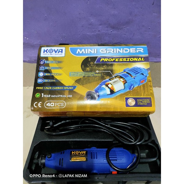 Kova X-40 Blue Mini Die Grinder Set Turner Gerinda Bor Listrik Mini