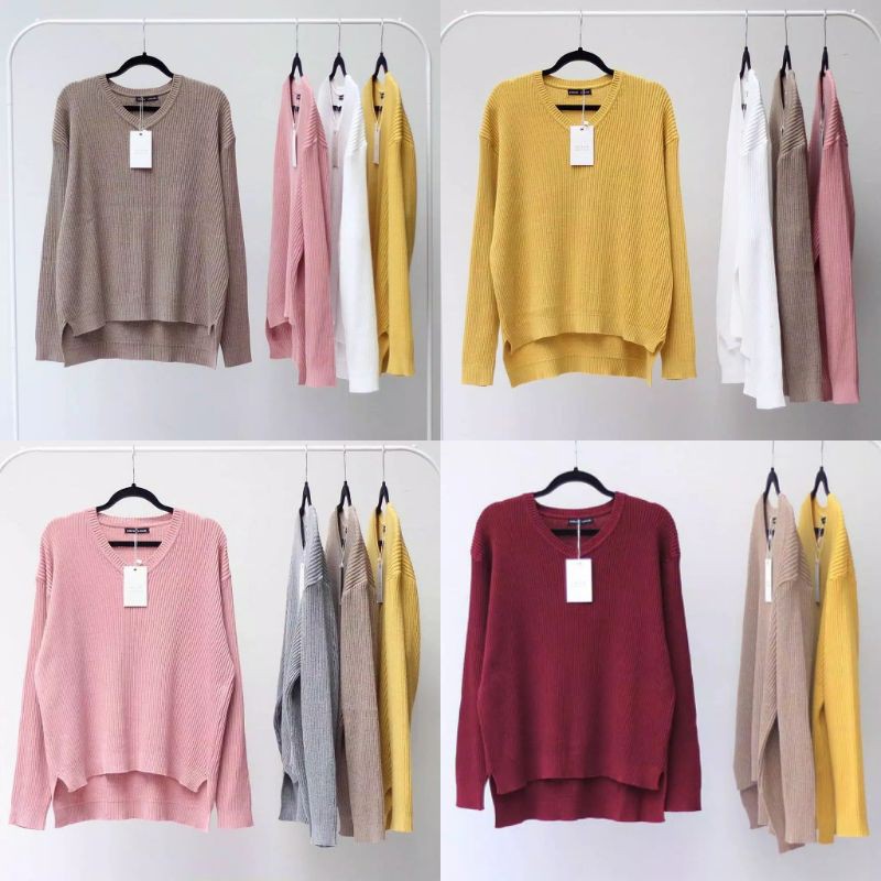 Sweater rajut v-neck