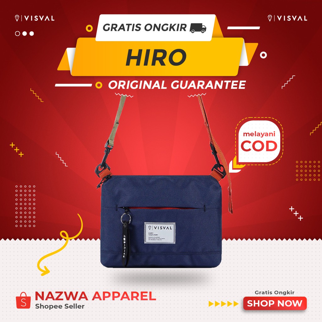 TAS SELEMPANG SLING BAG VISVAL HIRO SACOCHE NAVY