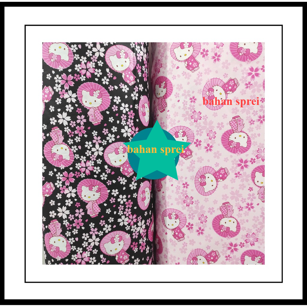 BAHAN kain Katun sprei Meteran Motif karakter anak HK sakura Tabur Star Esra CARLOTTA Catra