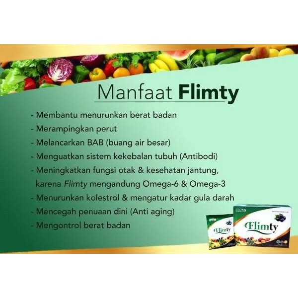 FLIMTY Original fiber 1 box 16 sachet Blackcurrant  / fiber drink / pelangsing