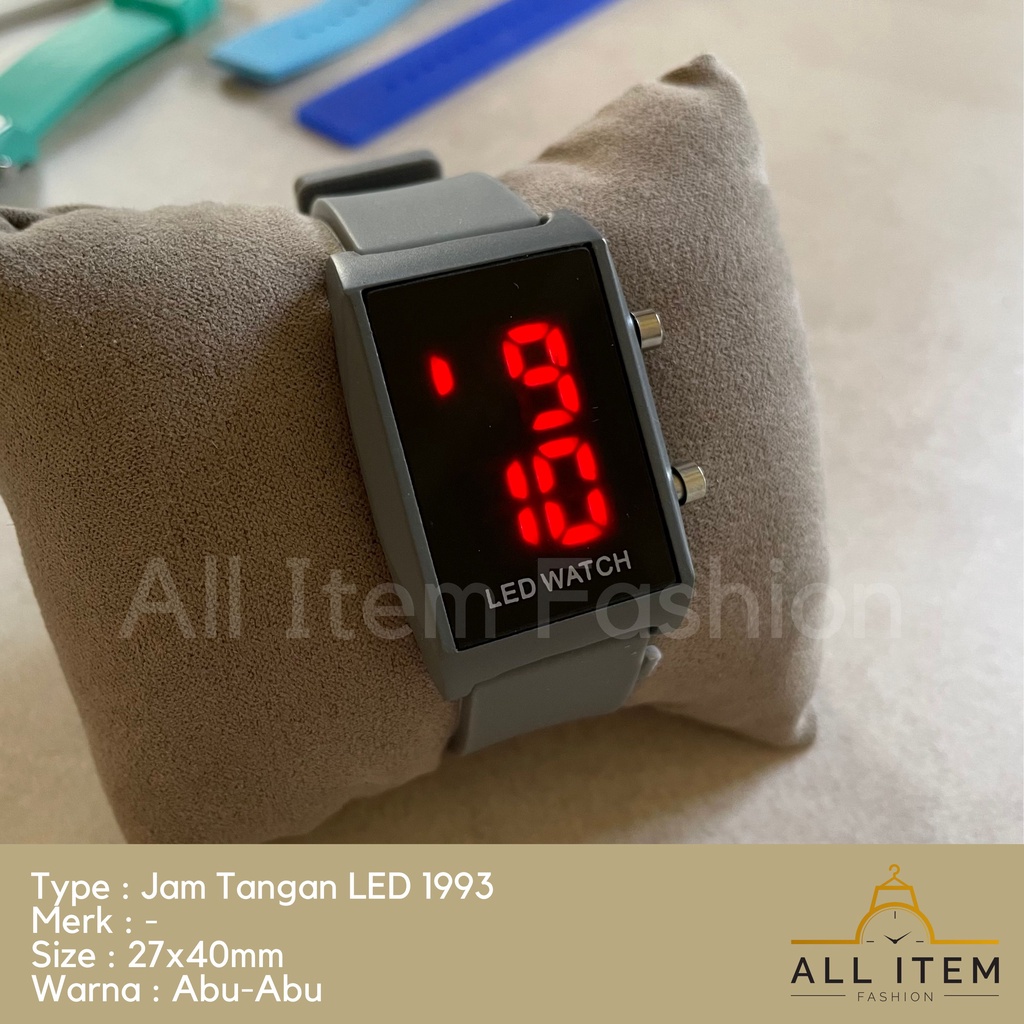 COD✅ Jam Tangan Digital LED 1993 Rubber Electronic Fashion Pria Wanita /Jam Kotak / Watches