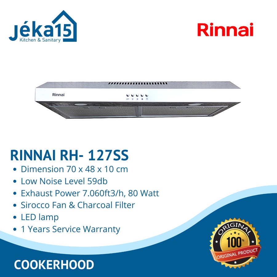 PENYEDOT ASAP II TUDUNG HISAP 70CM II SLIM COOKERHOOD II RINNAI RH-127 SS