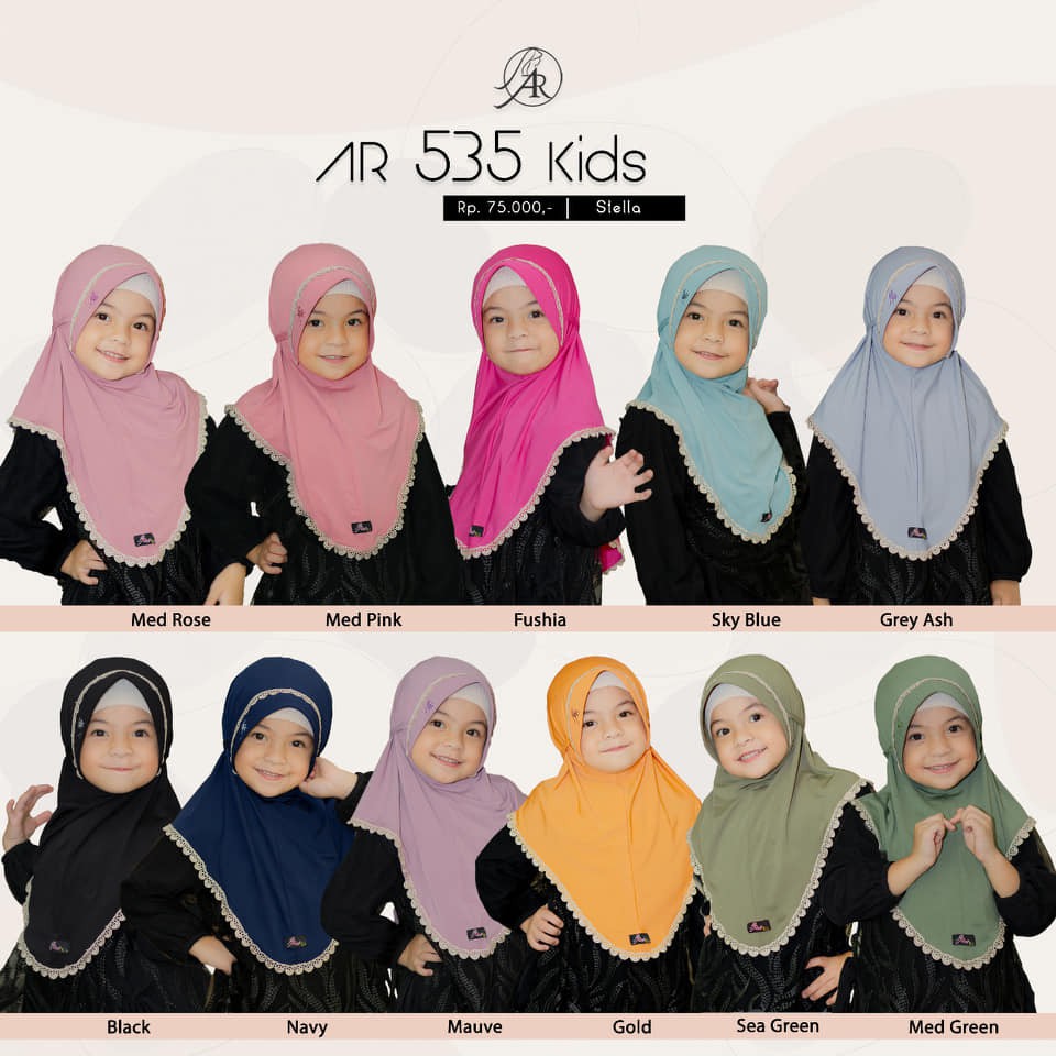Jilbab instan anak cantik bahan adem AR 535 by arrafi kids hijab anak