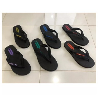 Sandal Japit M02 Swallow Hitam Unisex Sendal Jepit Black Pearl Original Pria Wanita Cowok Swalow