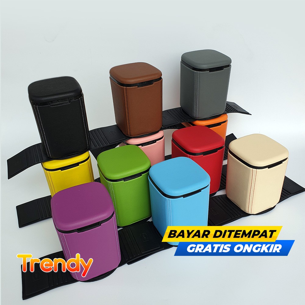 Tempat sampah mobil lapis kulit - TRENDY