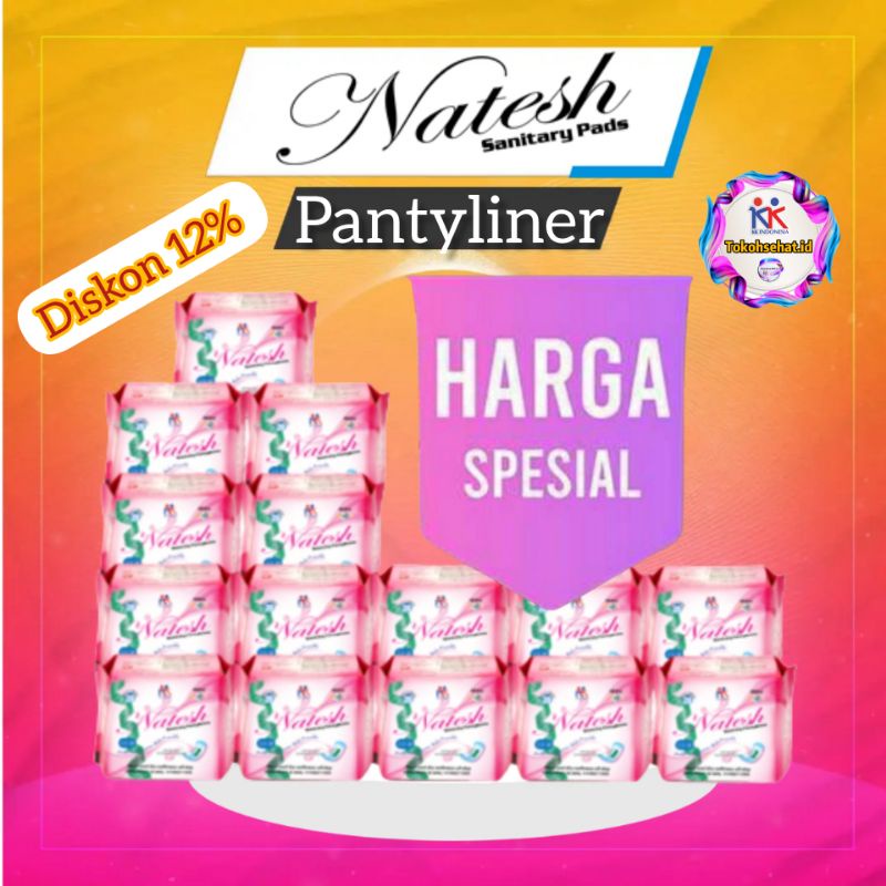 Natesh Pembalut ( Promo Spesial Hemat 15 Pack Natesh Pantyliner ) Original KK Indonesia