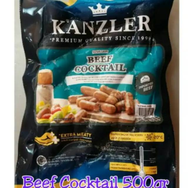 

Sosis premium kanzler Beef Cocktail 500 gram