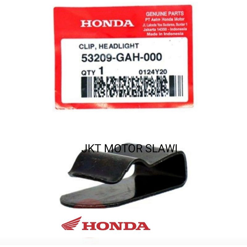 53209 GAH 000 clip lampu klem lampu, kancing lampu / reflektor motor honda supra x 125 2007-sekarang asli honda