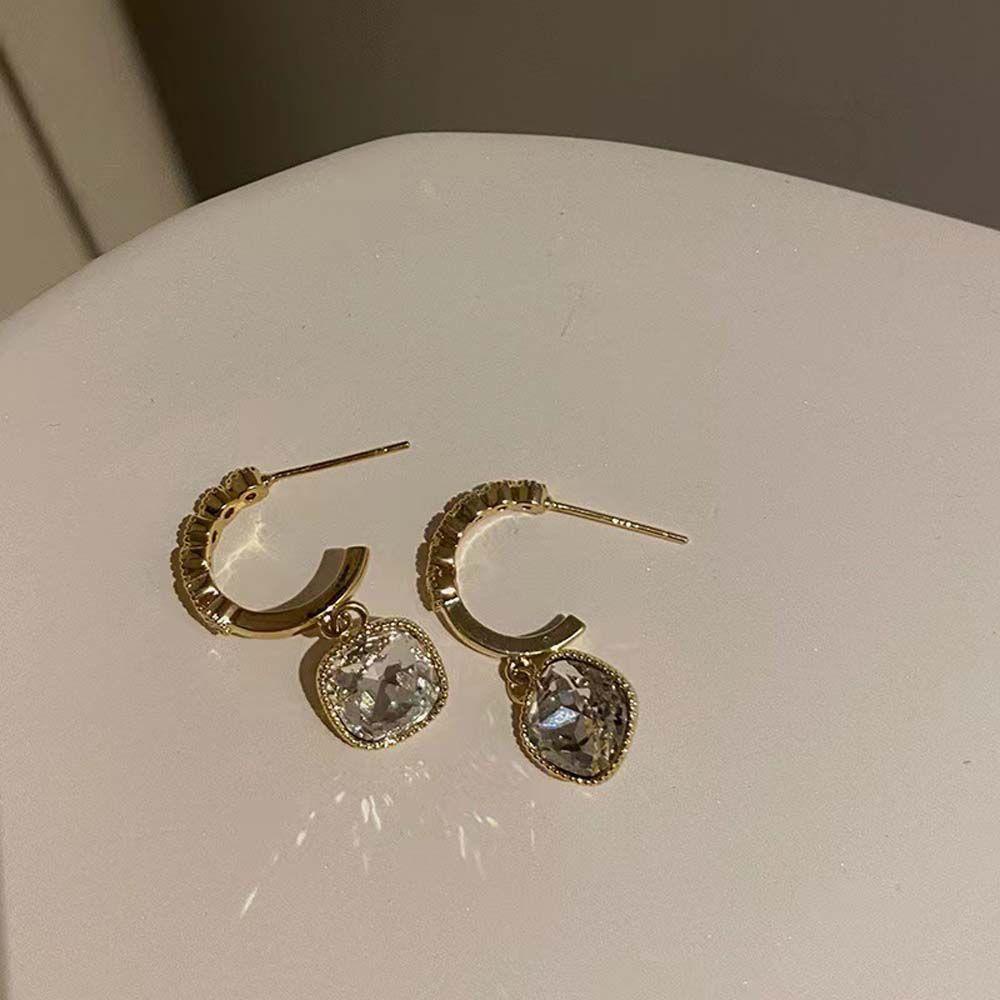 Mxbeauty Anting Menjuntai Trendi Hadiah Sederhana Perempuan Geometris Zirkon Korea Ear Stud