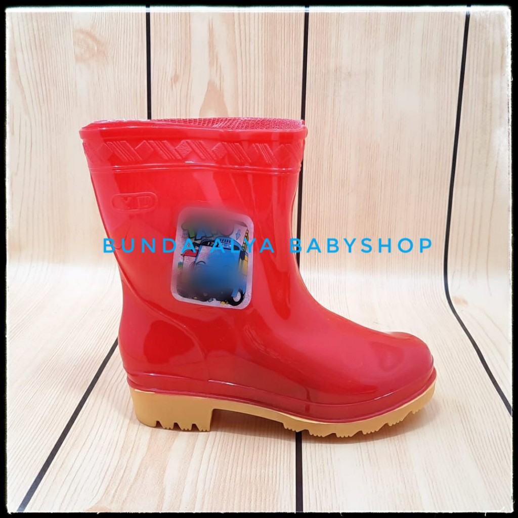 Sepatu Boots Air Anak Laki Laki 1 - 4 Tahun Bus Lengkap SIze Sepatu Boots Hujan Anak Cowok Tahan Air MERAH Size 26 - 35